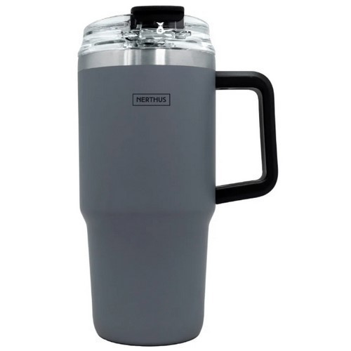 TAZA TERMO NERTHUS FIH 1437 0.6L GRIS C/PAJITA